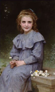 William Adolphe Bouguereau Painting - Paquerettes Realism William Adolphe Bouguereau